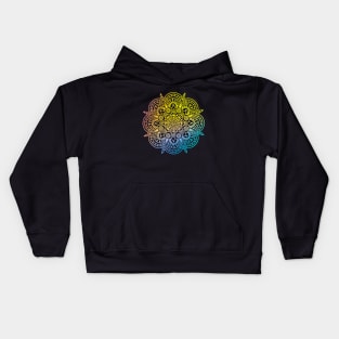 Neon Rainbow Mandala Kids Hoodie